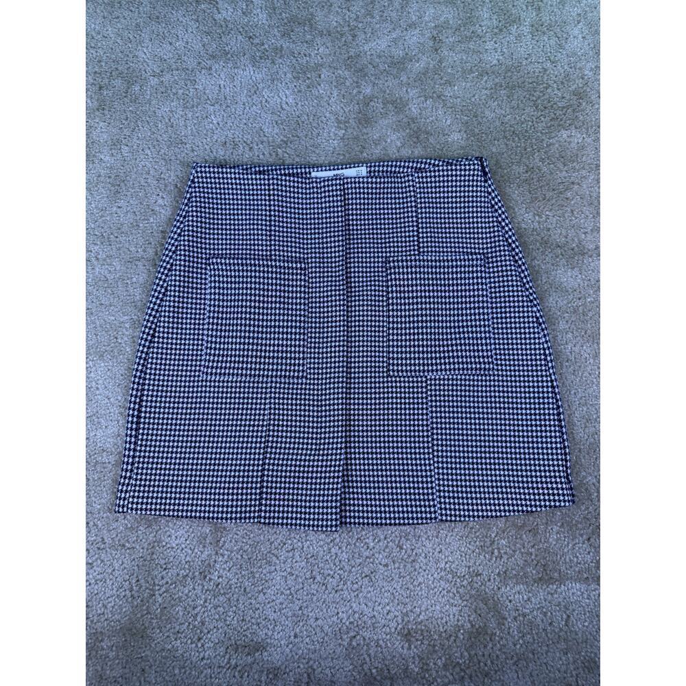 MANGO MNG Casual Houndstooth A-Line Skirt with Pockets Size S C866